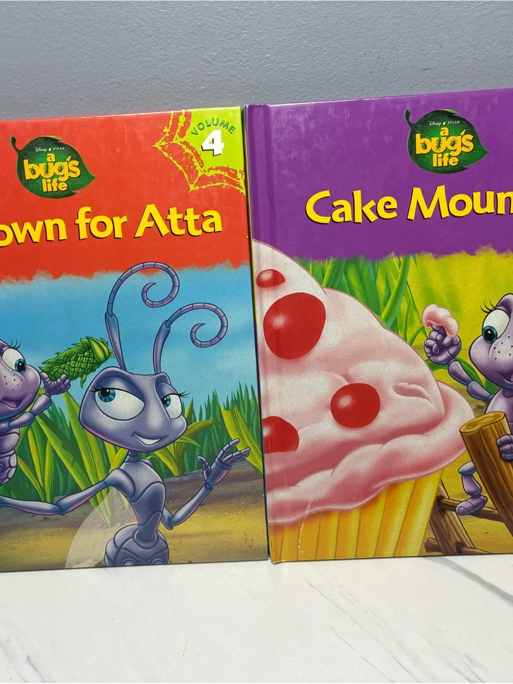 Disney Pixar A Bug’s Life Hardcover Books Vol 4 & 6 Crown for Atta Cake Mountain